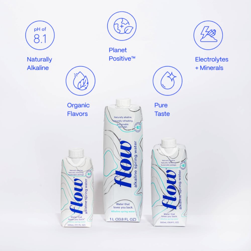 Flow Alkaline Spring Water - Refreshing Taste Of Natural Alkaline Water With Natural Electrolytes,12 Pack of 16.9 FL Bottles