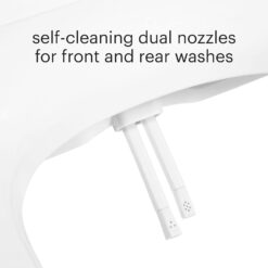 Brondell Bidet Toilet Seat Non-Electric Swash Ecoseat, Fits Elongated Toilets, White - Dual Nozzle System - Bidet with Easy Installation