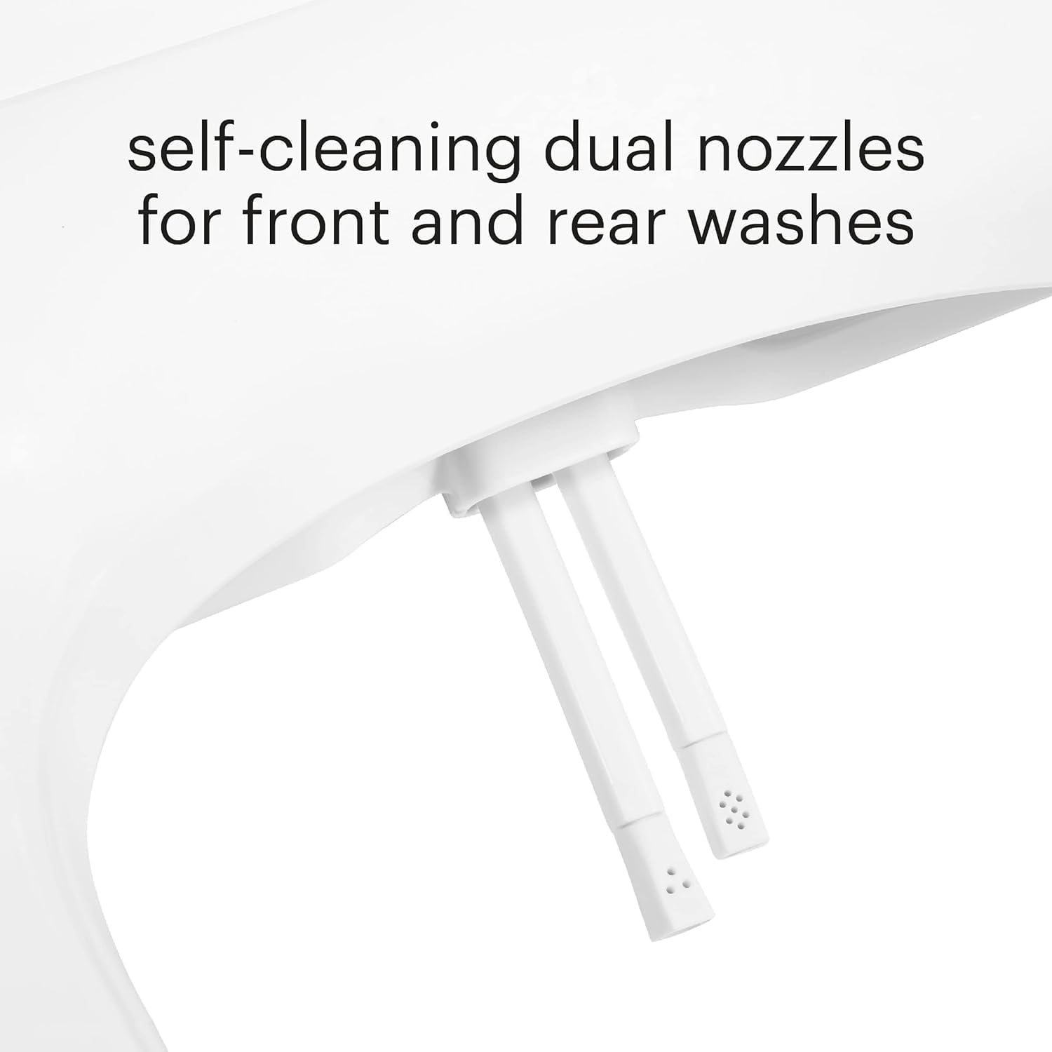 Brondell Bidet Toilet Seat Non-Electric Swash Ecoseat, Fits Elongated Toilets, White - Dual Nozzle System - Bidet with Easy Installation