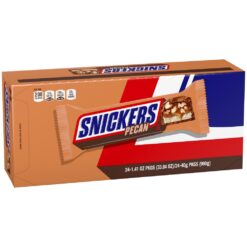 SNICKERS Pecan Milk Chocolate Candy Bar - Full Size Chocolate Candy Bars, Bulk Box Individually Wrapped, 24-Pack