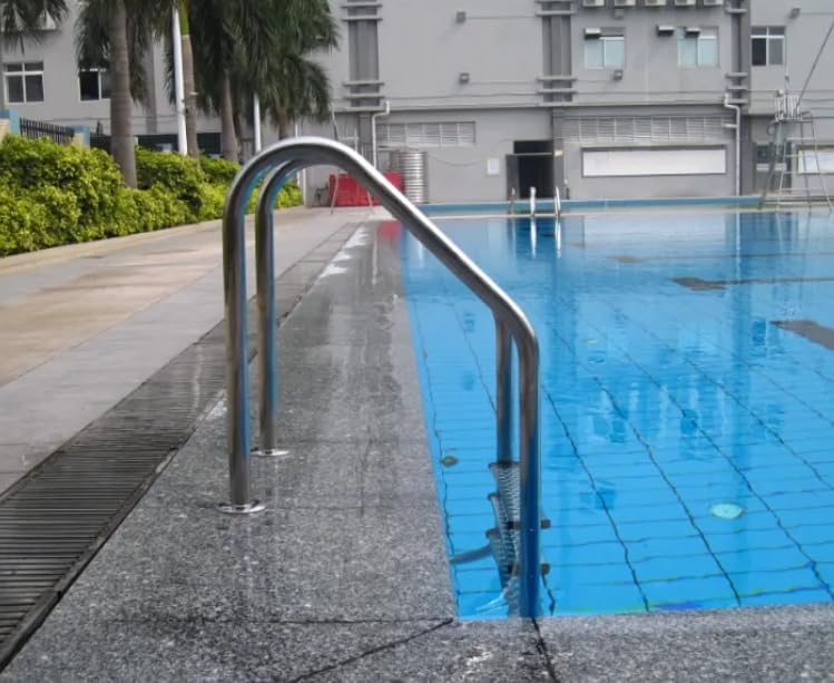 Poolzilla Three Tread Stainless Steel Pool Ladder Entry and Exit System for In-Ground Salt Water Swimming Pools - Image 2