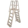 Vinyl Works SLA A-Frame 48-56 Inch Adjustable Above Ground Swimming Pool Ladder Entry System, Taupe