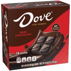 DOVE Candy Dark Chocolate Bars, Full Size, 1.44 oz (Pack of 18) Box