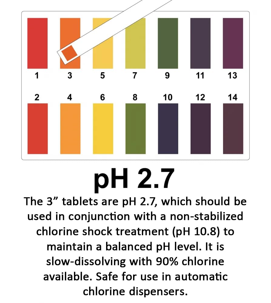C3 25 lbs. 3" Stabilized Chlorine Tabs for Swimming Pools, Slow Dissolving Individual Chlorinating Tablets, 25 Pound Bucket