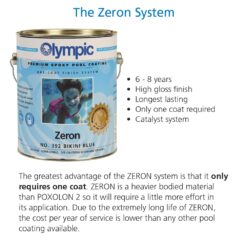Olympic Pool Paint - Zeron - White - 1 Gallon - two-part epoxy swimming pool paint - one-coat for plaster
