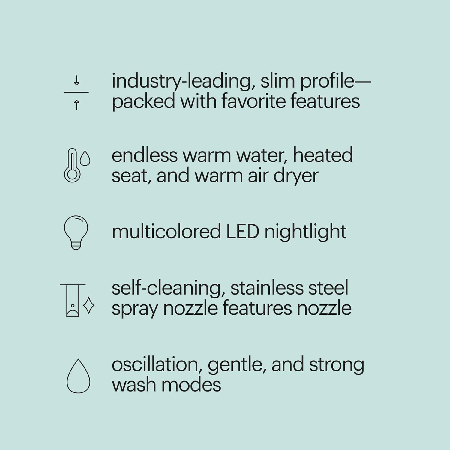 Brondell Thinline T44-EW Swash Electric Bidet Toilet Seat With Thin Profile, Heated,Remote Control, Oscillating Stainless Steel Nozzle