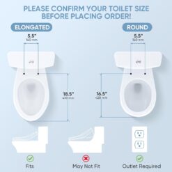 LEIVI Electric Bidet Smart Toilet Seat with Dual Control Mode, Adjustable Warm Water and Air Dryer, Ultra Slim Heated Toilet Seat