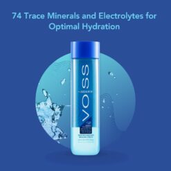 VOSS+ Aquamin Enhanced Water - Pack of 12 Bottles, 850ml Each - Purified Hydrating Water - 74 Trace Minerals & Electrolytes