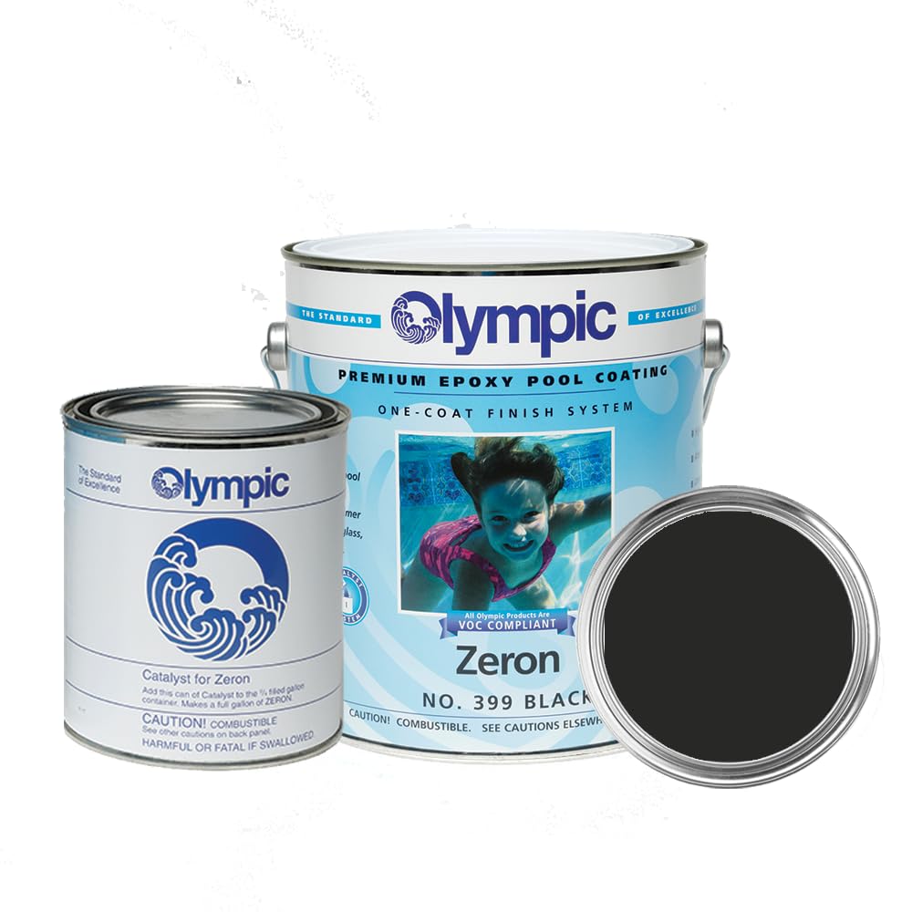 Olympic Pool Paint - Zeron - Black - 1 Gallon - two-part epoxy swimming pool paint - one-coat for plaster