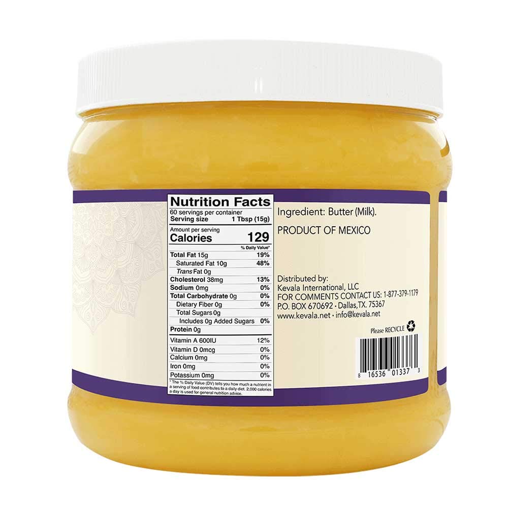 Kevala Ghee, Ghee Butter – Grass Fed – Spreadable Butter – Ghee Clarified Butter – Butter Spread – 2 lb – 907 gr