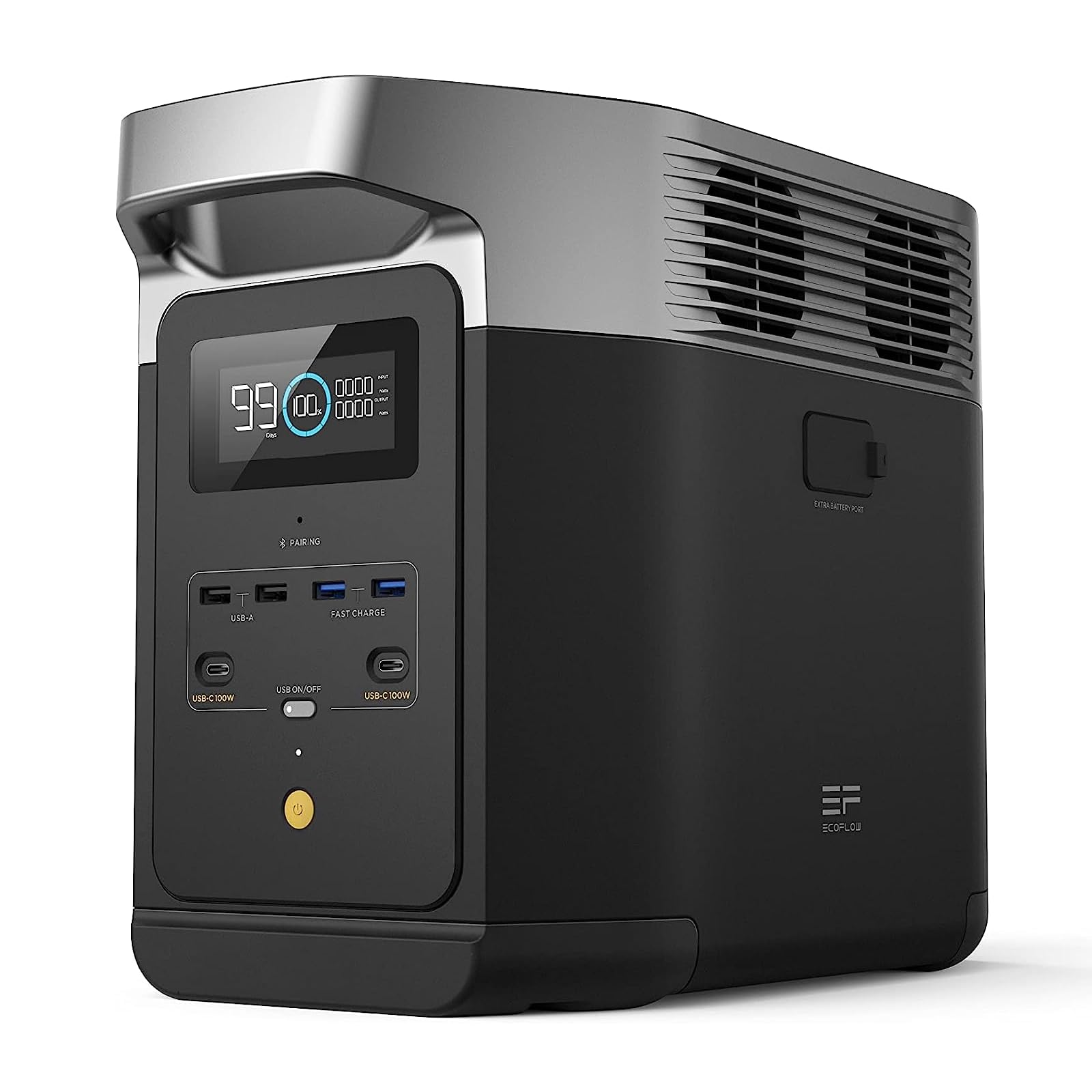 EF ECOFLOW Portable Power Station DELTA 2, 1024Wh LiFePO4 (LFP) Battery, 1800W AC/100W USB-C Output