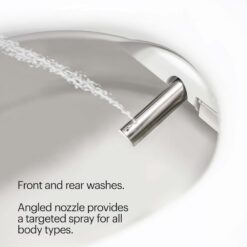 Brondell SE400-RW Swash SE400 Electric Bidet Toilet Heated Seat, Oscillating Stainless Steel Nozzle, Warm Air Dryer, Round