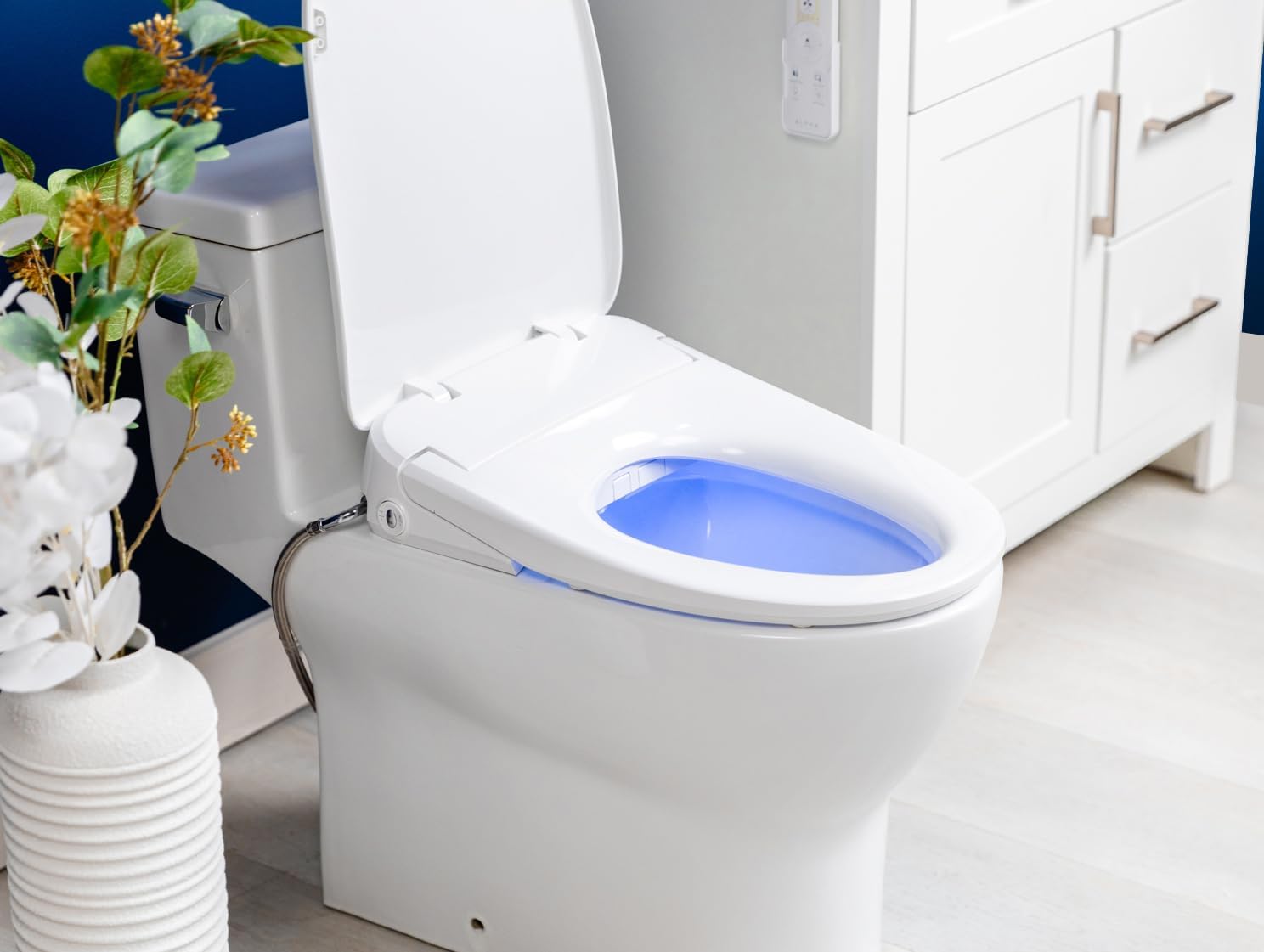 ALPHA BIDET iX Pure Bidet Toilet Seat in Elongated White | Ultra Low Profile | Endless Warm Water, Dryer