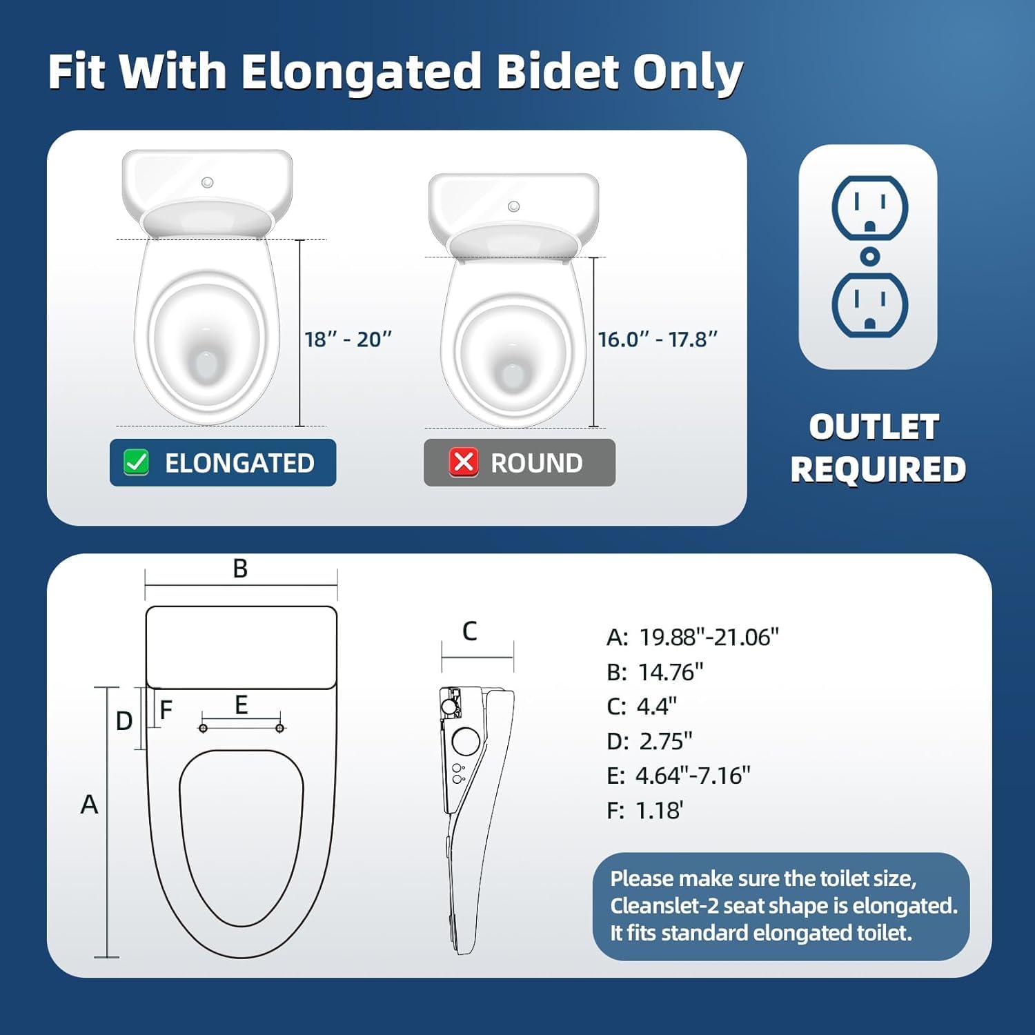 SmartWhale Electric Bidet Toilet Seat, Heated Toilet Seat Elongated with Instant Warm Water & Dryer, Feminine & Front Rear Wash