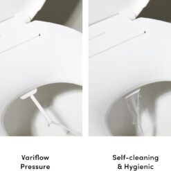 TUSHY Wave Non-Electric Bidet Toilet Seat, Sleek Elongated Design, Quick-Release for Easy Cleaning, DuoFlow Front & Rear Wash