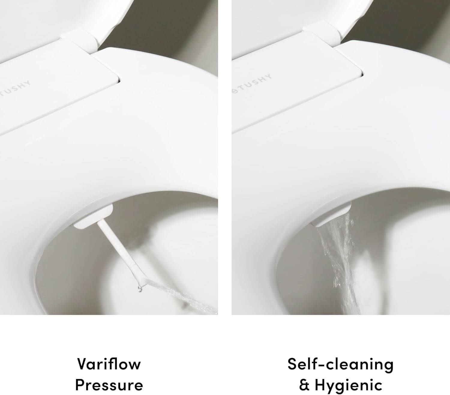 TUSHY Wave Non-Electric Bidet Toilet Seat, Sleek Elongated Design, Quick-Release for Easy Cleaning, DuoFlow Front & Rear Wash