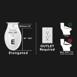SmartBidet SB-1000WE Electric Bidet Toilet Seat with Heated Seating, Warm Air Dryer, Temperature Control Wash