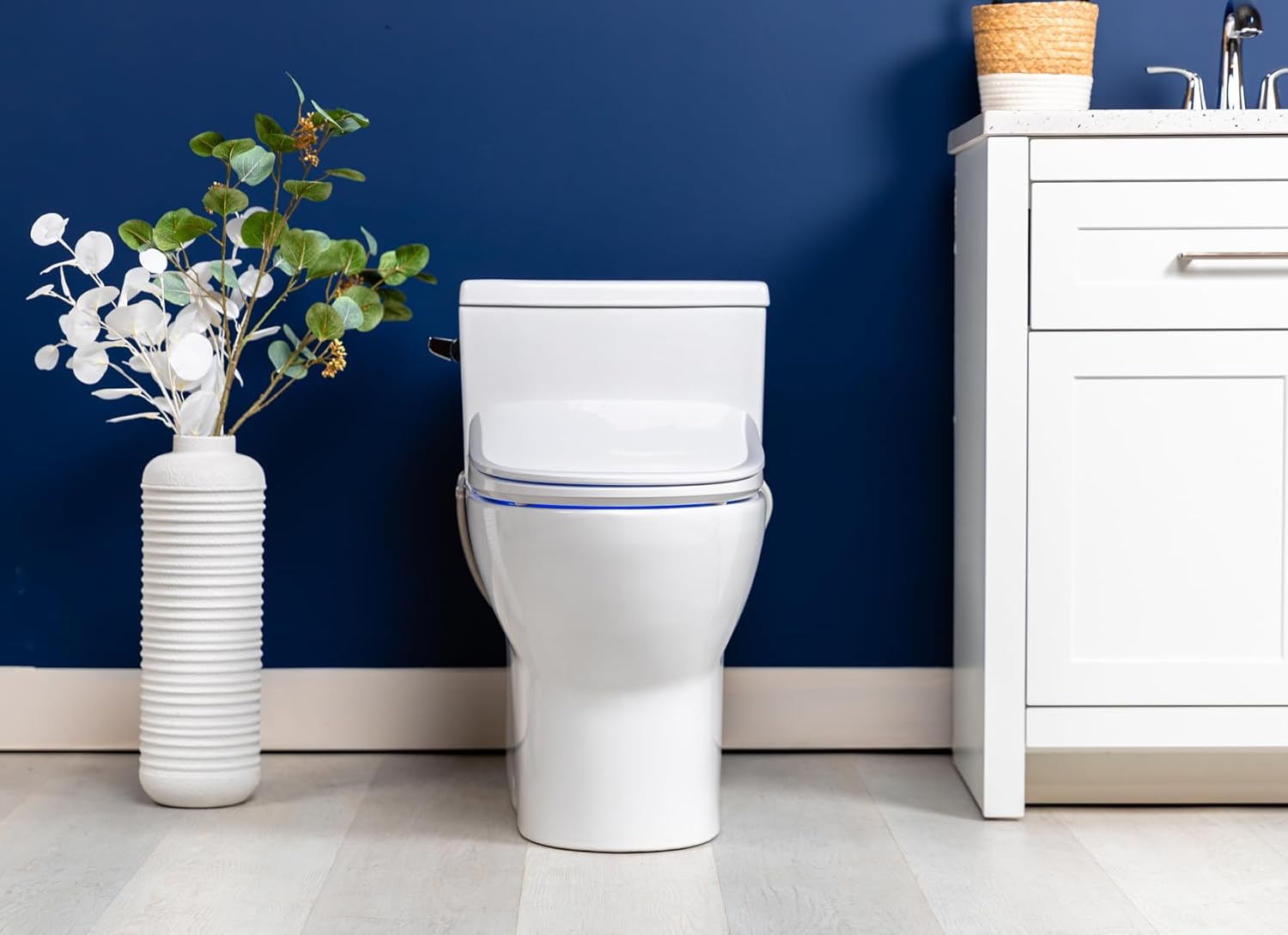 ALPHA BIDET iX Pure Bidet Toilet Seat in Elongated White | Ultra Low Profile | Endless Warm Water, Dryer