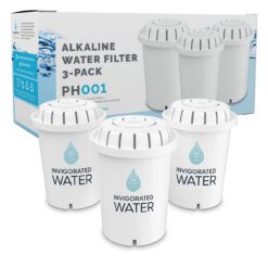 ‎Invigorated Water PH001 - White Alkaline Water Filter, Replacement Filters for All Invigorated Water Pitcher – 96 Gallons/Filter (3-Pack)