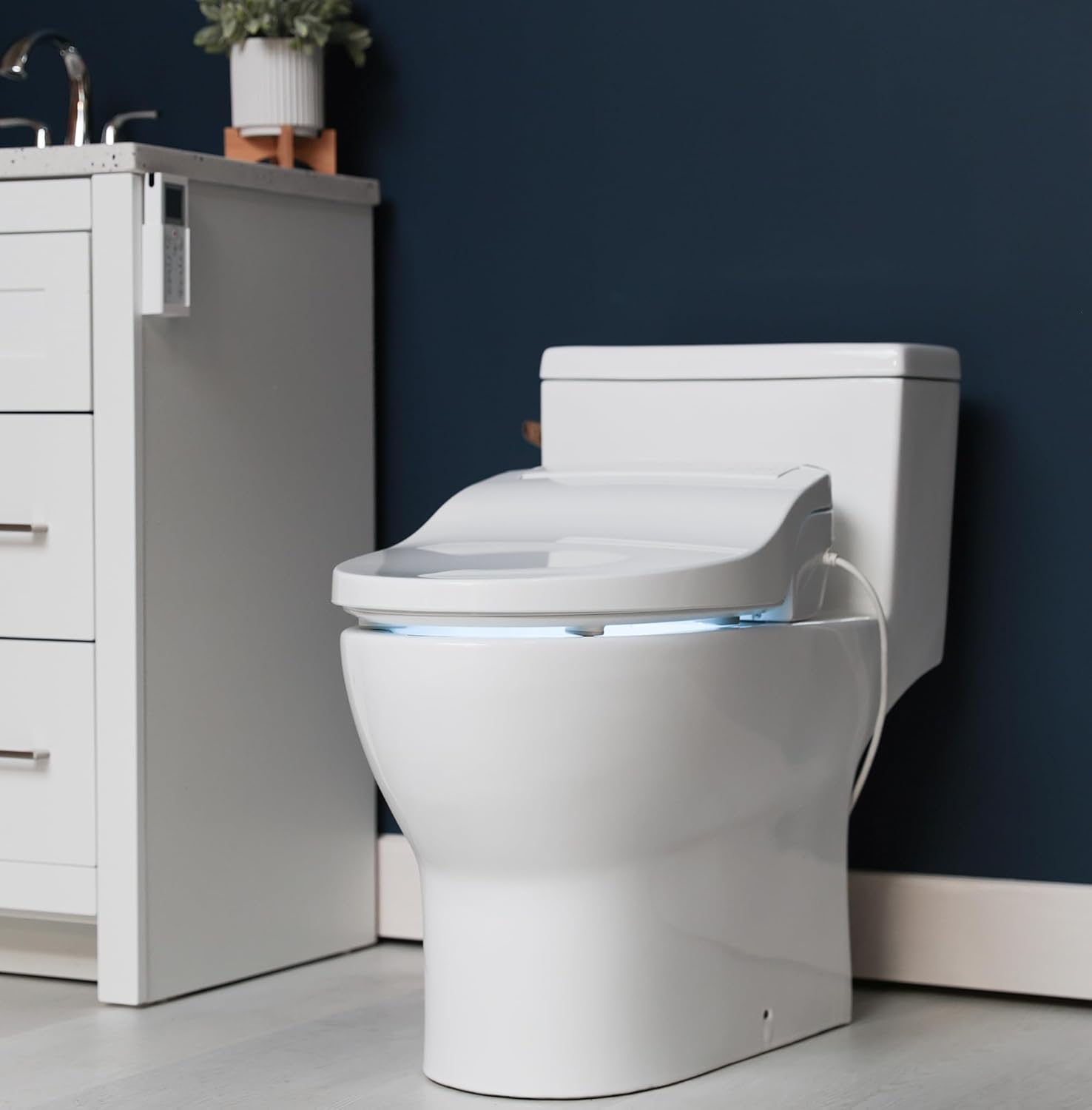 ALPHA BIDET JX2 Elongated Bidet Toilet Seat, White, Endless Warm Water