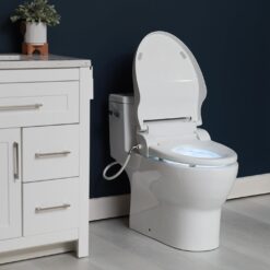 ALPHA BIDET JX2 Elongated Bidet Toilet Seat, White, Endless Warm Water