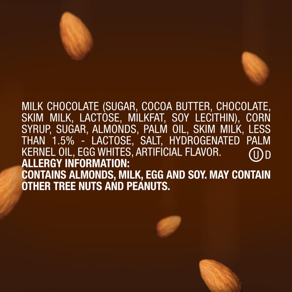 SNICKERS Candy Almond Milk Chocolate Bars Bulk Pack, 1.76 oz Bars (Pack of 24)
