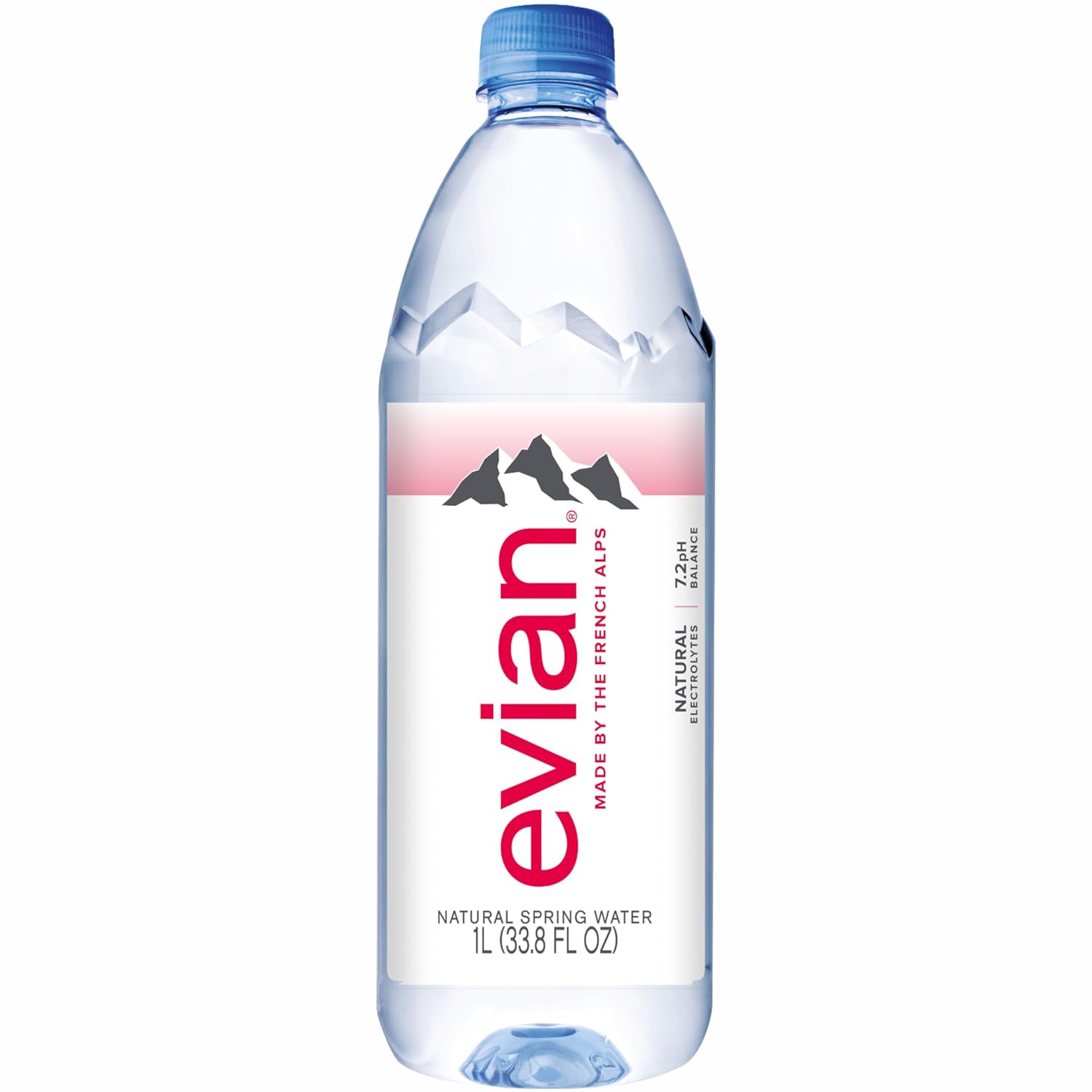 Evian Natural Spring Water, 1 L bottle, 12 pack