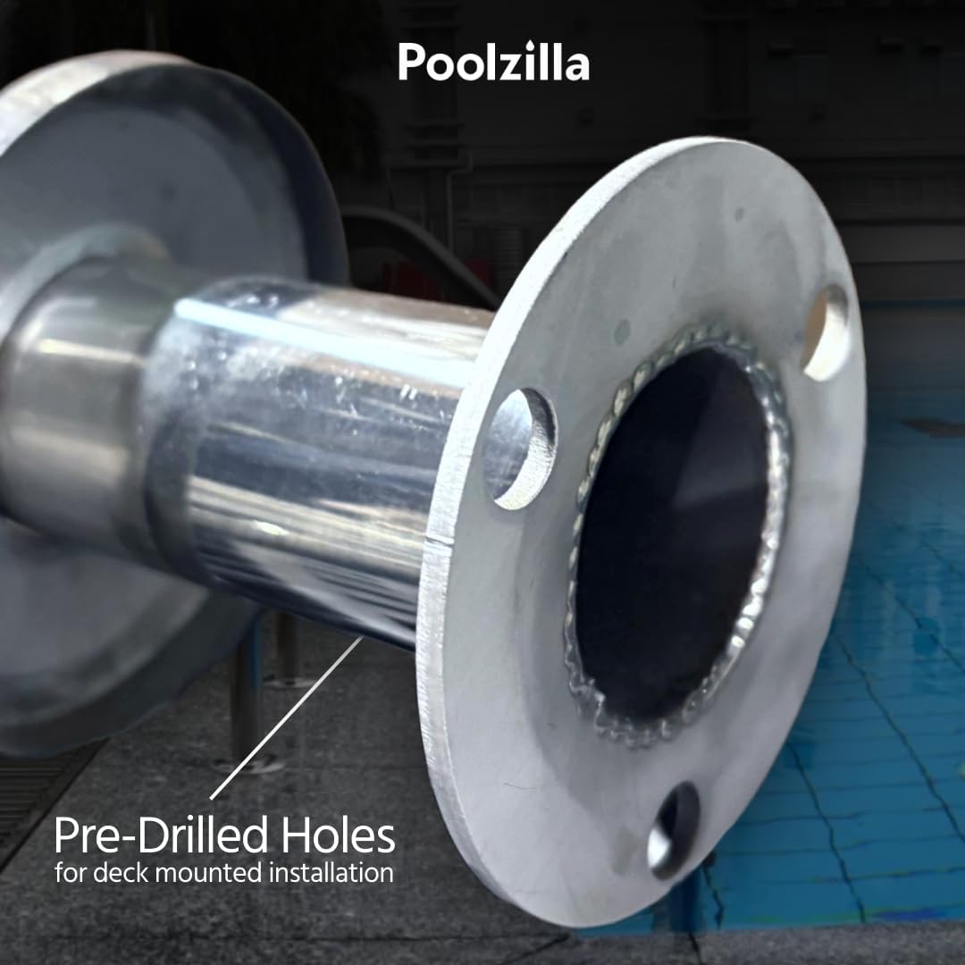 Poolzilla Three Tread Stainless Steel Pool Ladder Entry and Exit System for In-Ground Salt Water Swimming Pools - Image 6