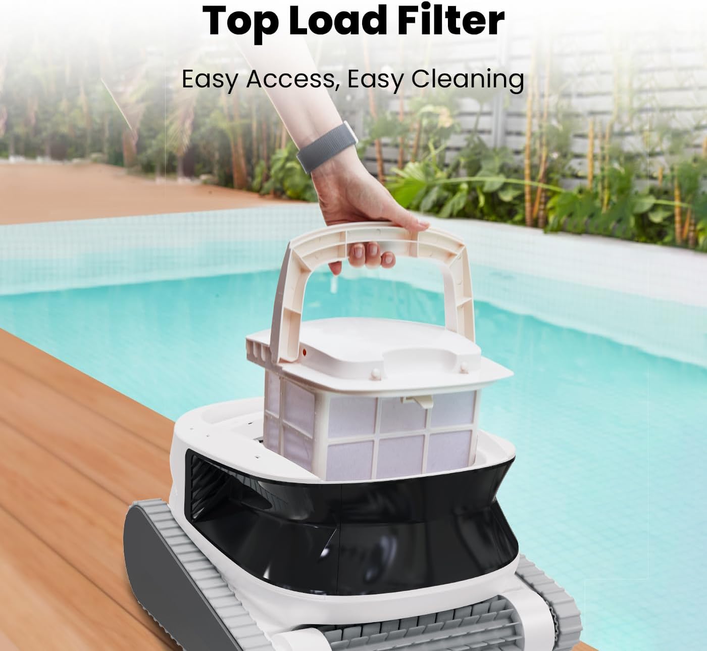 Hydro 4 Pool Robot, Pool Vacuum for Inground and Aboveground Pools, Floor, Wall and Waterline Cleaning and Scrubbing, 50' Cord
