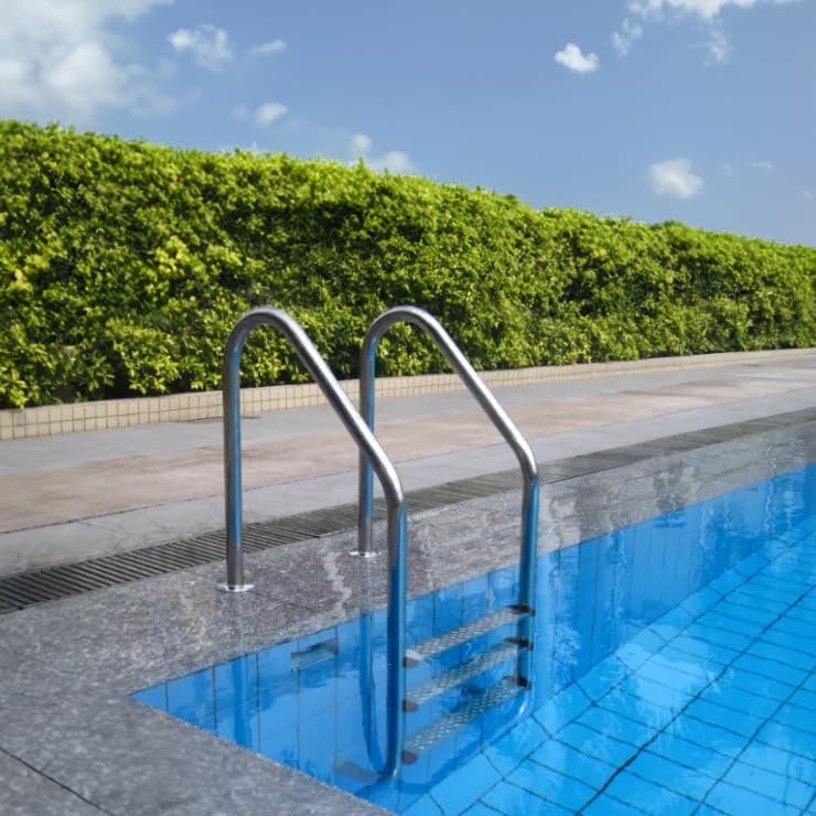 Poolzilla Three Tread Stainless Steel Pool Ladder Entry and Exit System for In-Ground Salt Water Swimming Pools - Image 3