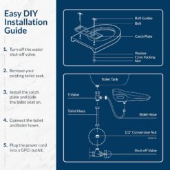 Bio Bidet BB1000 Electric Bidet Toilet Seat, Warm Water with Air Dryer, Heated Seat with Slow Close Lid, Remote Control, Elongated White