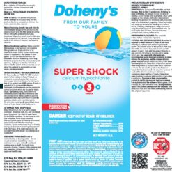 Doheny's Super Pool Shock, Pro-Grade Chlorine Shock, Quick-Dissolving, Fast-Acting 68% Cal-Hypo Granular Pool Shock, 24 x 1lb Bags