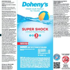 Doheny's Super Pool Shock, Pro-Grade Chlorine Shock, Fast-Acting 68% Cal-Hypo Granular Pool Shock, 50lb (2 x 25lb Buckets)