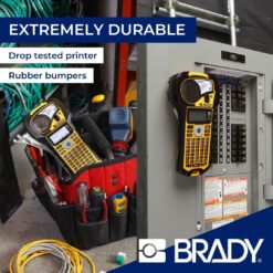 Brady M210 Portable Label Printer with Rubber Bumpers, Multi-Line Print, 6 to 40 Point Font (Replaces BMP21-PLUS Printer), Yellow/Black