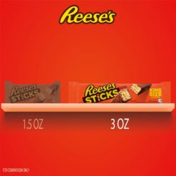 REESE'S STICKS Milk Chocolate Peanut Butter Wafer King Size, Candy Packs, 3 oz (24 Count)