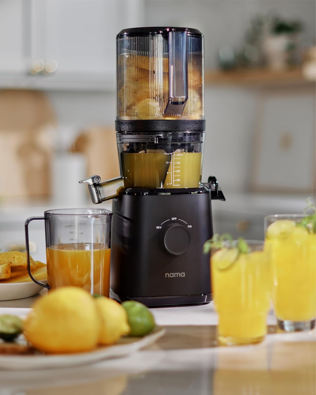 Nama J2 Cold Press Juicer – Self Feeding for Hands-Free Operation with Wide Mouth Hopper – Easy Cleanup & Assembly