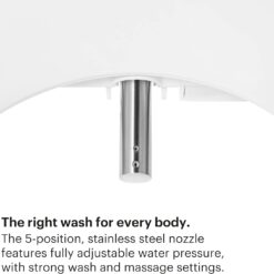 Brondell LE99 Bidet Toilet Seat, Fits Elongated Toilets, Electric Bidet with Remote, Warm Air Dryer, Strong Wash Mode