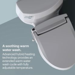Brondell LE99 Bidet Toilet Seat, Fits Elongated Toilets, Electric Bidet with Remote, Warm Air Dryer, Strong Wash Mode
