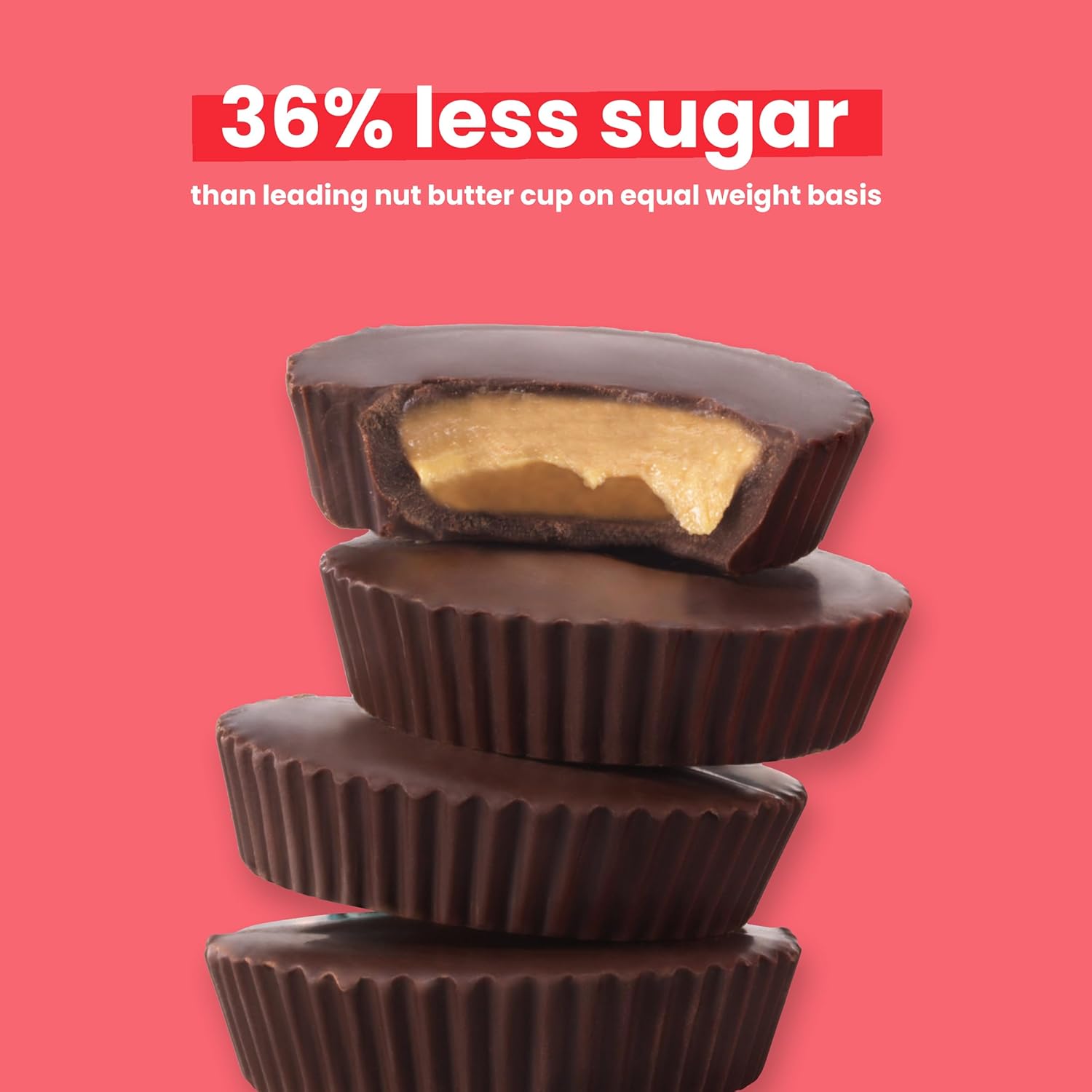 UNREAL Dark Chocolate Peanut Butter Cups (40 Individually Wrapped Cups), Vegan, 5g Sugar, Gluten Free, Fair Trade, Non-GMO, .53oz each