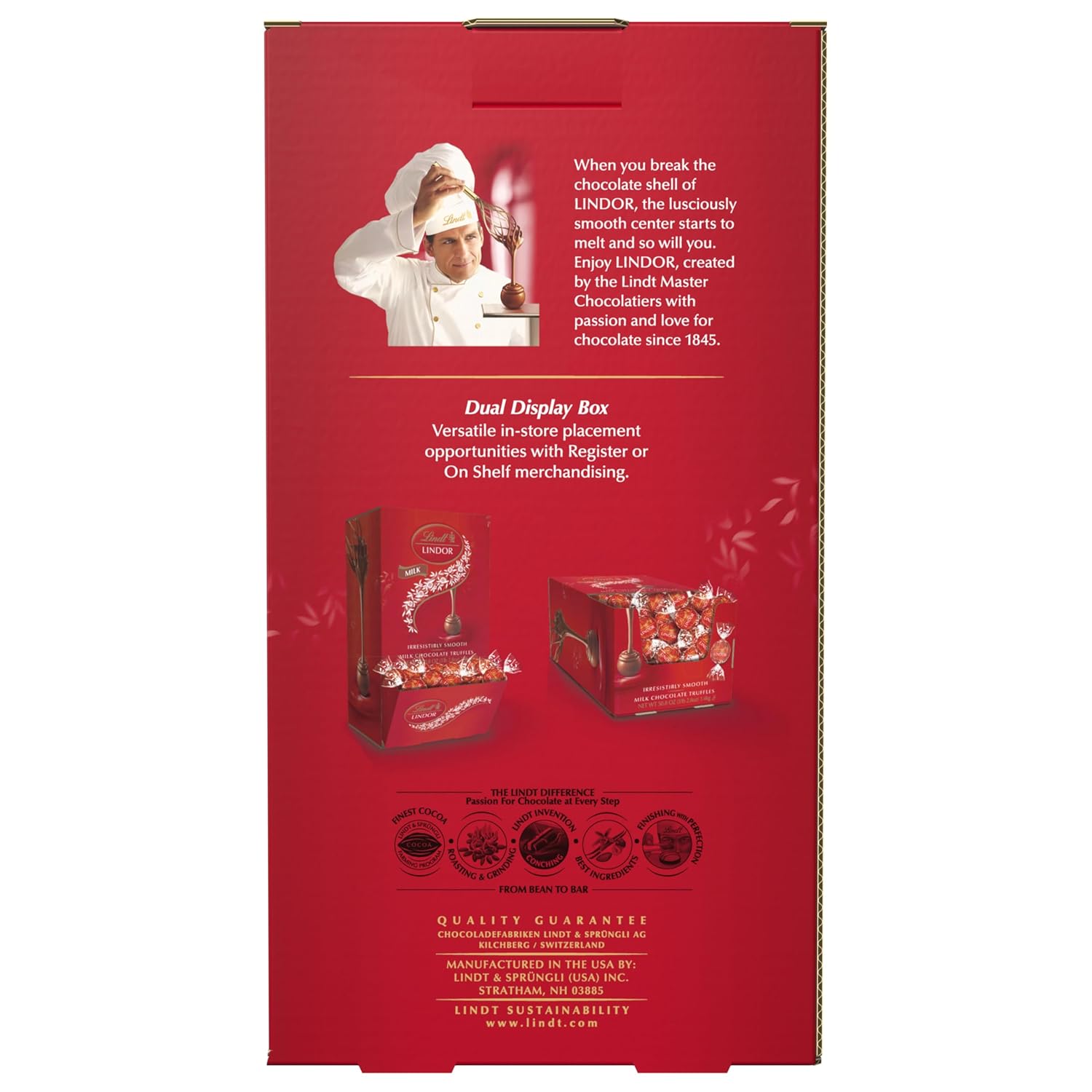 Lindt LINDOR Milk Chocolate Candy Truffles, Milk Chocolate with Smooth, Melting Truffle Center, 50.8 oz., 120 Count