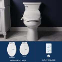 Bio Bidet BB1000 Electric Bidet Toilet Seat, Warm Water with Air Dryer, Heated Seat with Slow Close Lid, Remote Control, Elongated White