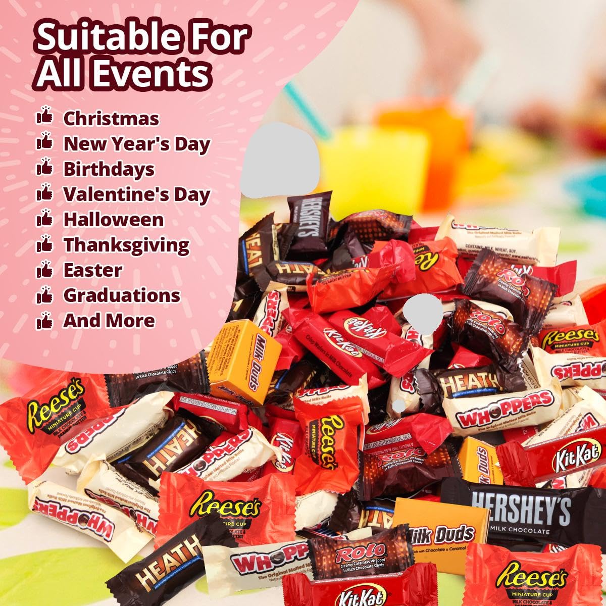 Chocolate Candy Variety Pack, 5lb Pack of Bulk Chocolate Candy Individually Wrapped, Great Chocolate Mix for Holiday Celebrations
