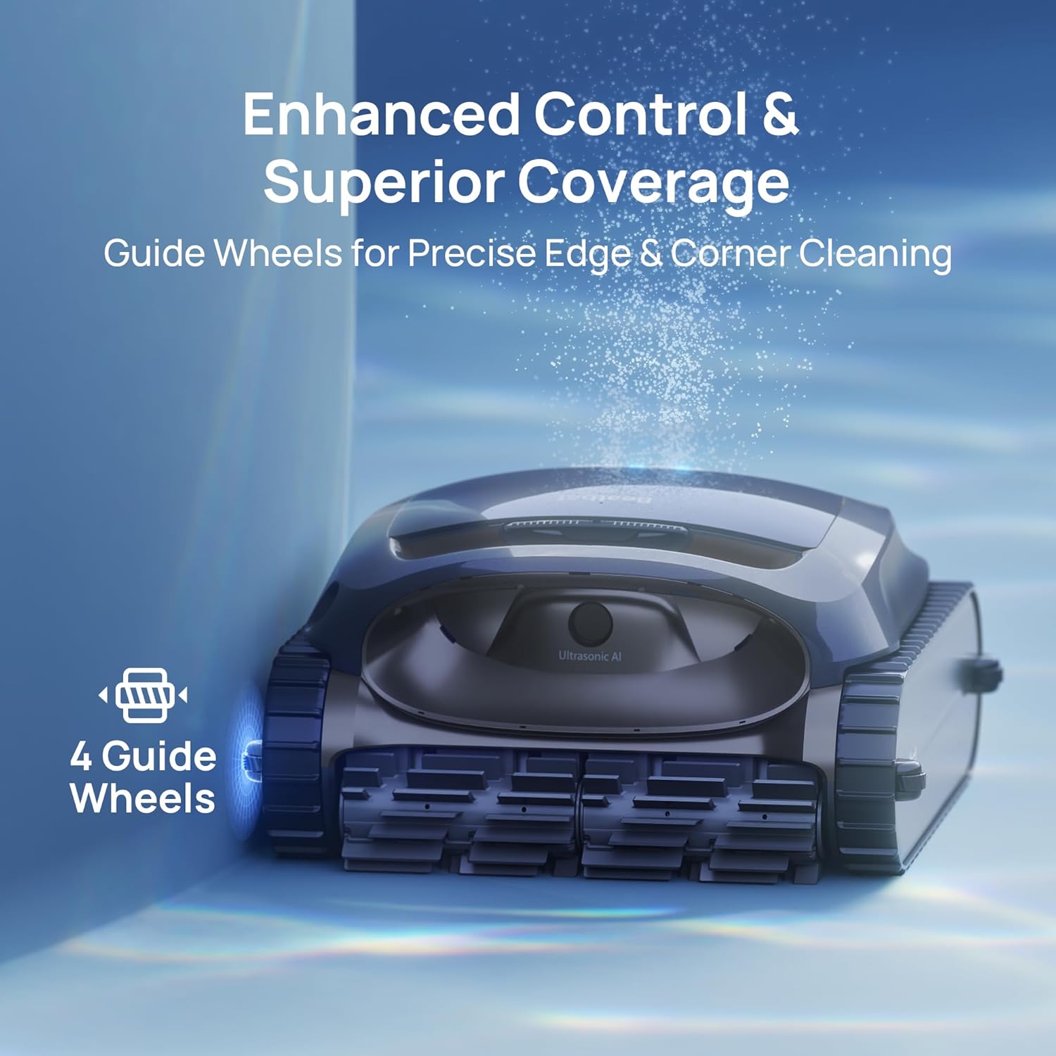 Beatbot AquaSense 2 Cordless Robotic Pool Vacuum Cleaner, Smart Surface Parking, Double-Pass Waterline Scrubbing - Blue