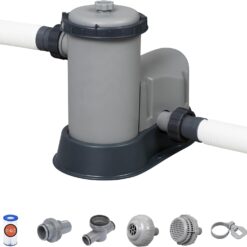 Bestway 58390E Flowclear 1500 GPH Filter Pump for 300 to 8,400 Gallon Above Ground Swimming Pool