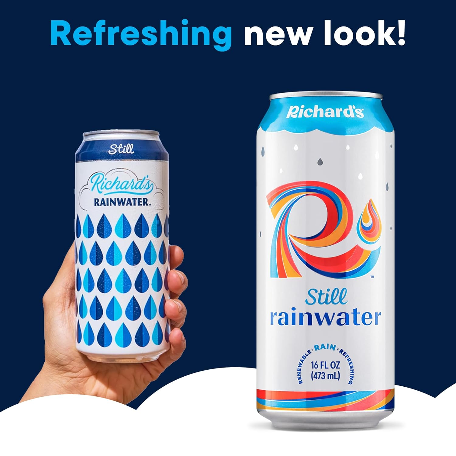 Richard's Rainwater Still Canned Water, 100% Rain, Naturally Purified Drinking Water (16 fl oz Aluminum Cans, Pack of 12)
