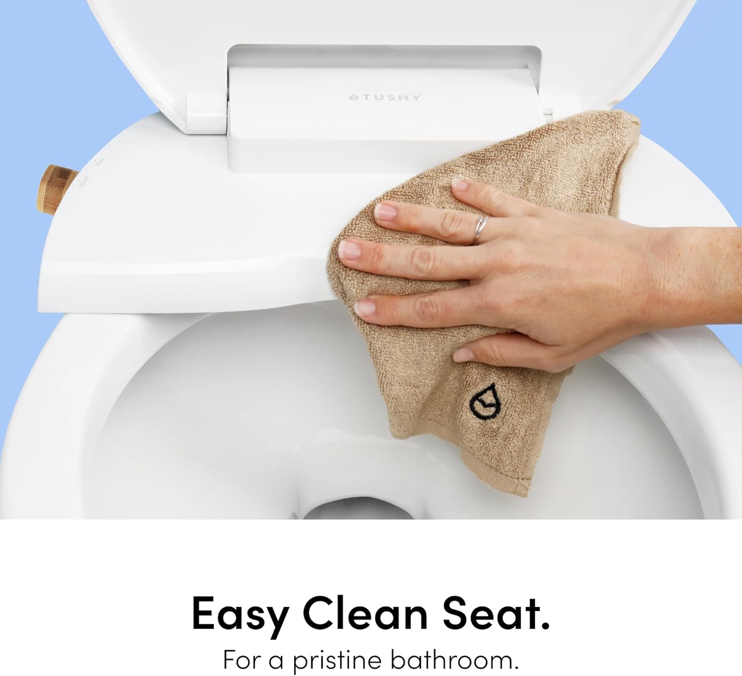 TUSHY Wave Non-Electric Bidet Toilet Seat, Sleek Elongated Design, Quick-Release for Easy Cleaning, DuoFlow Front & Rear Wash