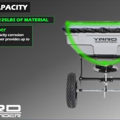 Yard Commander - 125 LB Tow Behind Lawn & Garden Broadcast Spreader - Seed, Fertilizer, Salt, Ice Melt - Premium Aluminum Cast Gears