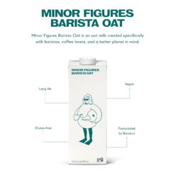 Minor Figures Oat Milk, Standard, Barista Standard, 32 Oz - 6 Pack - Plant Based, Vegan, Dairy Free, Shelf Stable, Unsweetened