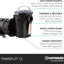 Hayward W3SP1580X15 Power Flo Pool Pump, 1.5 HP
