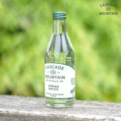 Cascade Mountain Spring Water in Glass Bottles, 12oz (12 Pack), 7.7 pH Balanced, Purified, Natural Spring Bottled Drinking Mineral Water